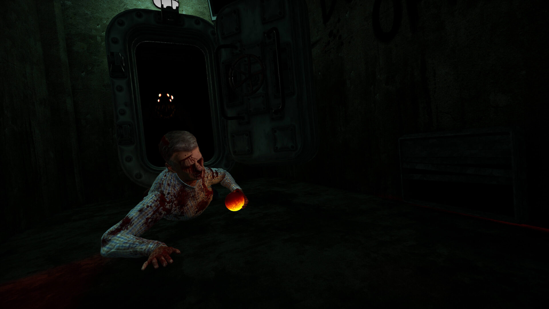 personen die in een oud gebouw met wapens staan te schieten